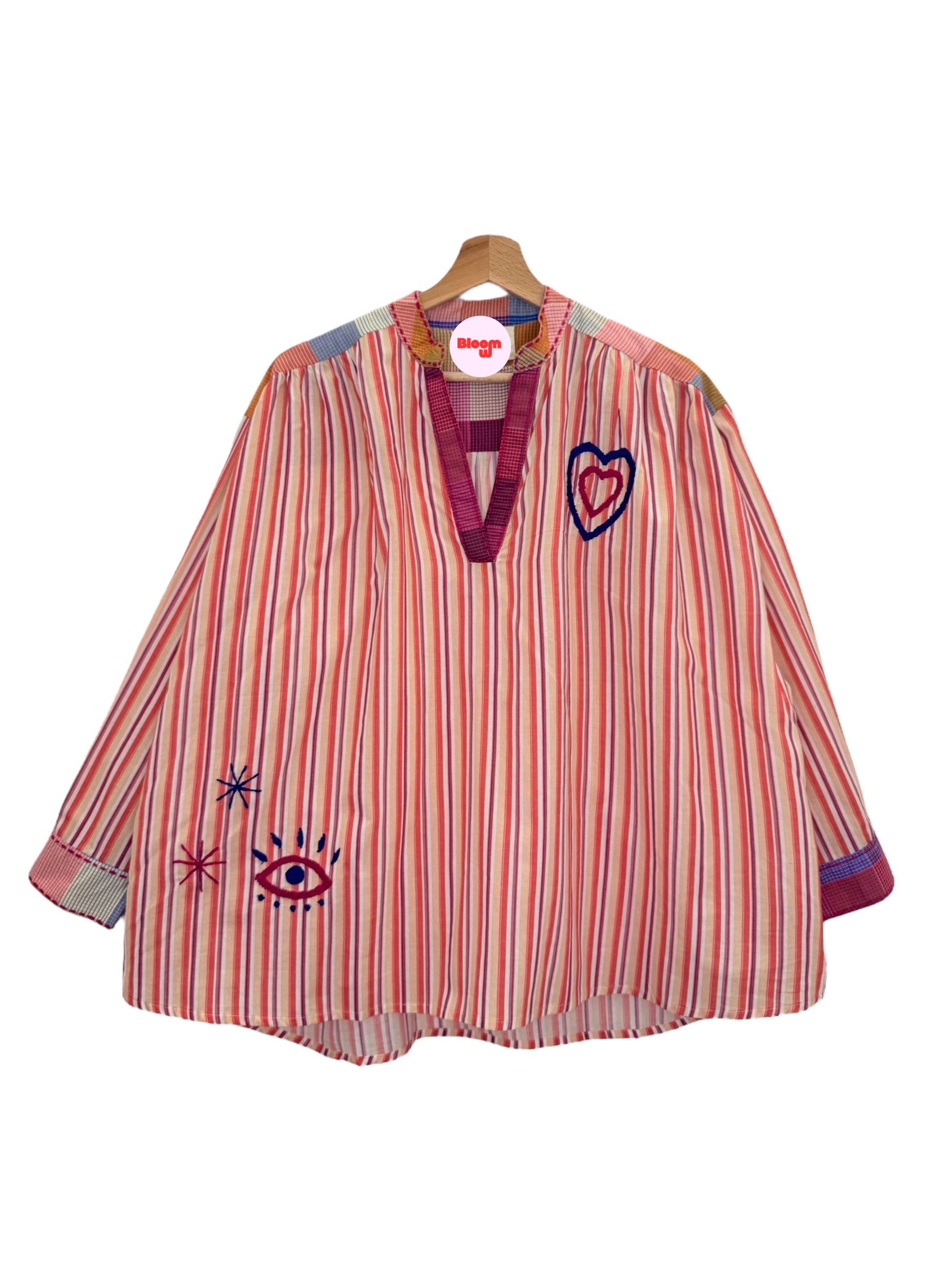 Blouse rayée à motifs